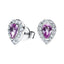 Pear Pink Sapphire & Diamond Halo Earrings 1.33ct in 18k White Gold