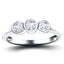Platinum 0.75ct G/SI Diamond Three Stone Bezel Set Ring - All Diamond