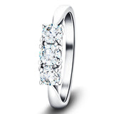 Platinum 0.75ct G/SI Diamond Three Stone Ring - All Diamond