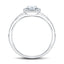 Platinum Halo Engagement Ring with Side Stones 1.07ct in G/SI Quality - All Diamond