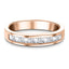 Princess & Baguette Diamond Half Eternity Ring 0.50ct 18k Rose Gold - All Diamond