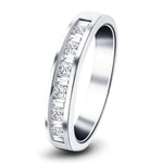 Princess & Baguette Diamond Half Eternity Ring 0.50ct Platinum - All Diamond