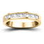 Princess & Baguette Diamond Half Eternity Ring 1.10ct 18k Yellow Gold - All Diamond