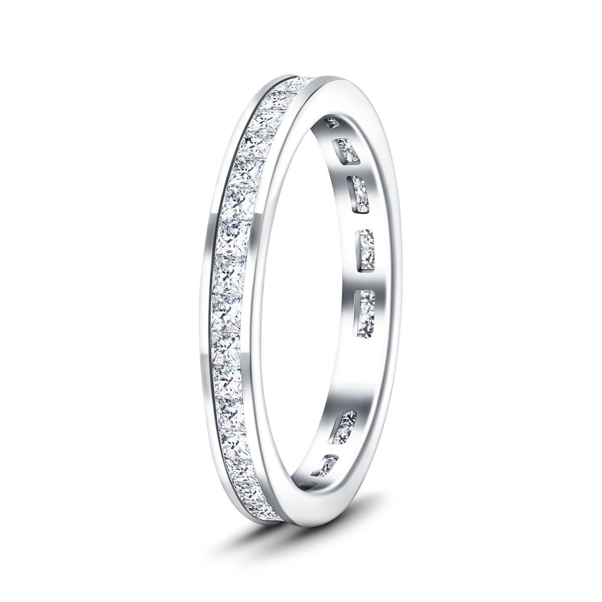 Princess Channel Diamond Full Eternity Ring 1.50ct in Platinum - All Diamond