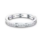 Princess Channel Diamond Full Eternity Ring 2.35ct 18k White Gold - All Diamond