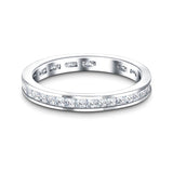 Princess Channel Diamond Full Eternity Ring 2.35ct 18k White Gold - All Diamond