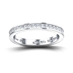 Princess Channel Diamond Full Eternity Ring 2.35ct 18k White Gold - All Diamond