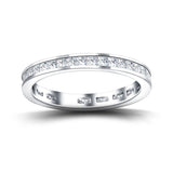Princess Channel Diamond Full Eternity Ring 2.35ct 18k White Gold - All Diamond