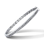 Princess Cut Diamond Bangle 1.40ct G/SI Diamond in 18k White Gold - All Diamond