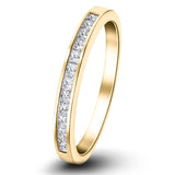 Princess Diamond Half Eternity Ring 0.25ct G/SI 18k Yellow Gold 2.5mm - All Diamond