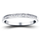 Princess Diamond Half Eternity Ring 0.25ct G/SI in Platinum 2.5mm - All Diamond