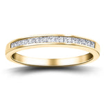 Princess Diamond Half Eternity Ring 0.50ct G/SI 18k Yellow Gold 2.8mm - All Diamond