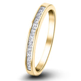 Princess Diamond Half Eternity Ring 0.50ct G/SI 18k Yellow Gold 2.8mm - All Diamond