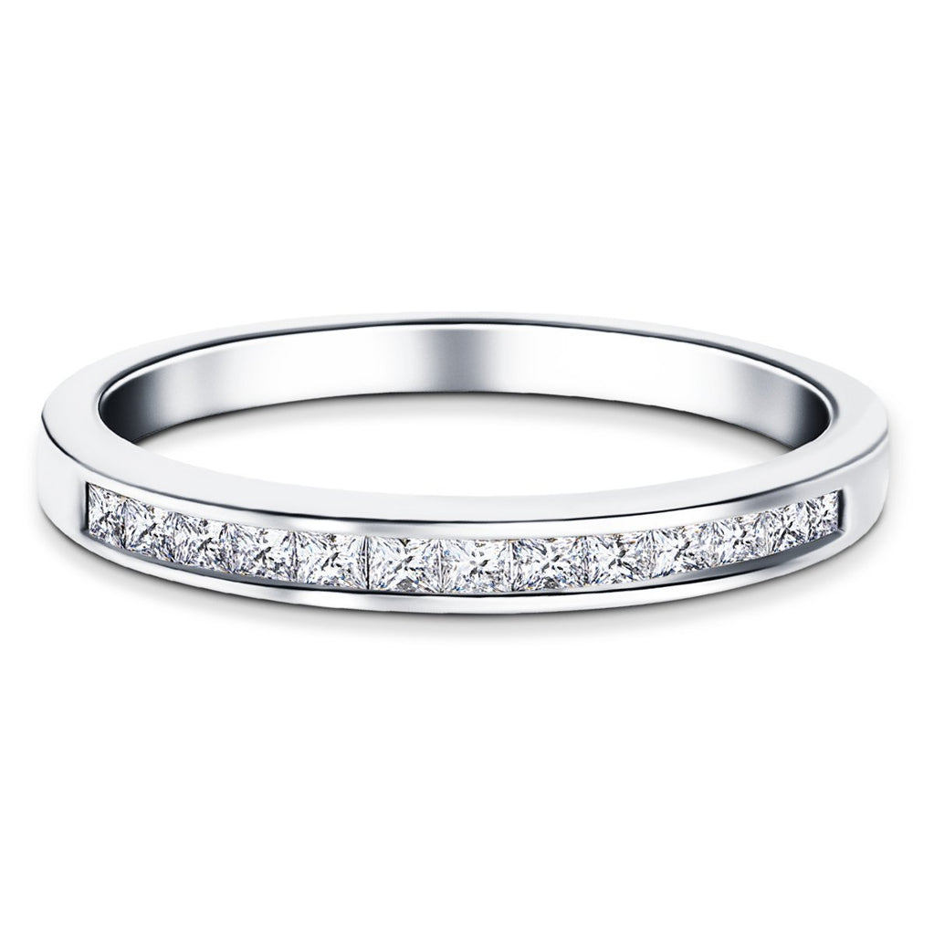 Princess Diamond Half Eternity Ring 0.50ct G/SI in Platinum 2.8mm - All Diamond