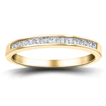 Princess Diamond Half Eternity Ring 0.75ct G/SI 18k Yellow Gold 3.5mm - All Diamond