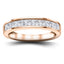 Princess Diamond Half Eternity Ring 1.00ct G/SI 18k Rose Gold 3.6mm - All Diamond