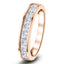 Princess Diamond Half Eternity Ring 1.00ct G/SI 18k Rose Gold 3.6mm