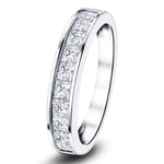 Princess Diamond Half Eternity Ring 1.00ct G/SI 18k White Gold 3.6mm - All Diamond