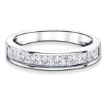 Princess Diamond Half Eternity Ring 1.00ct G/SI 18k White Gold 3.6mm - All Diamond