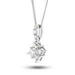 Princess Diamond Illusion Pendant Necklace 0.25ct G/SI 18k White Gold - All Diamond