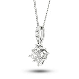 Princess Diamond Illusion Pendant Necklace 0.25ct G/SI 18k White Gold - All Diamond