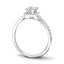 Princess Halo Diamond Engagement Ring with 0.65ct in 18k White Gold - All Diamond