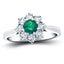 Round 0.25ct Emerald 0.25ct Diamond Cluster Ring 18k White Gold - All Diamond