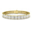 Round & Baguette Diamond Bracelet 10.00ct G/SI in 18k Yellow Gold - All Diamond