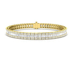 Round & Baguette Diamond Bracelet 6.00ct G/SI in 18k Yellow Gold - All Diamond