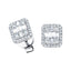 Round & Baguette Diamond Cluster Earrings 0.60ct G/SI 18k White Gold