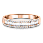 Round & Baguette Diamond Half Eternity Ring 0.50ct G/SI 18k Rose Gold - All Diamond