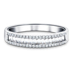 Round & Baguette Diamond Half Eternity Ring 0.50ct G/SI 18k White Gold - All Diamond