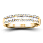 Round & Baguette Diamond Half Eternity Ring 0.50ct G/SI 18k Yellow Gold - All Diamond