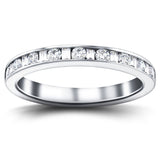 Round & Baguette Diamond Half Eternity Ring 0.75ct G/SI 18k White Gold - All Diamond