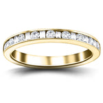 Round & Baguette Diamond Half Eternity Ring 1.05ct G/SI 18k Yellow Gold - All Diamond