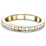 Round & Baguette Diamond Half Eternity Ring 1.05ct G/SI 18k Yellow Gold - All Diamond