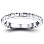 Round & Baguette Diamond Half Eternity Ring 1.05ct G/SI in Platinum - All Diamond