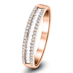 Round & Baguette Diamond Half Eternity Ring 1.10ct G/SI 18k Rose Gold - All Diamond