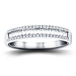 Round & Baguette Diamond Half Eternity Ring 1.10ct G/SI 18k White Gold - All Diamond