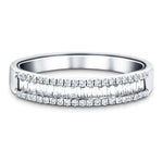 Round & Baguette Diamond Half Eternity Ring 1.10ct G/SI 18k White Gold - All Diamond