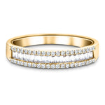 Round & Baguette Diamond Half Eternity Ring 1.10ct G/SI 18k Yellow Gold - All Diamond