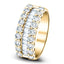 Round & Baguette Diamond Half Eternity Ring 1.50ct 18k Yellow Gold 7.0mm - All Diamond