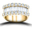 Round & Baguette Diamond Half Eternity Ring 2.70ct G/SI 18k Yellow Gold - All Diamond