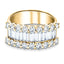 Round & Baguette Diamond Half Eternity Ring 2.70ct G/SI 18k Yellow Gold - All Diamond