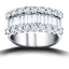 Round & Baguette Diamond Half Eternity Ring 3.00ct G/SI 18k White Gold - All Diamond