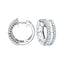 Round & Baguette Hoop Diamond Earrings 0.65ct G/SI 18k White Gold