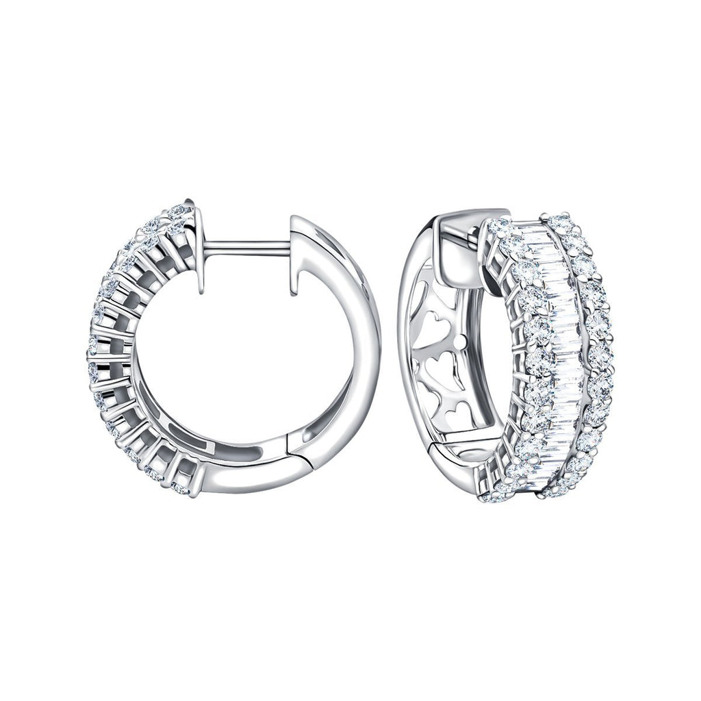 Baguette diamond hoop on sale earrings