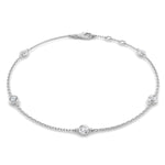 Round Diamond Chain Bracelet 0.20ct G/SI in 18k White Gold - All Diamond