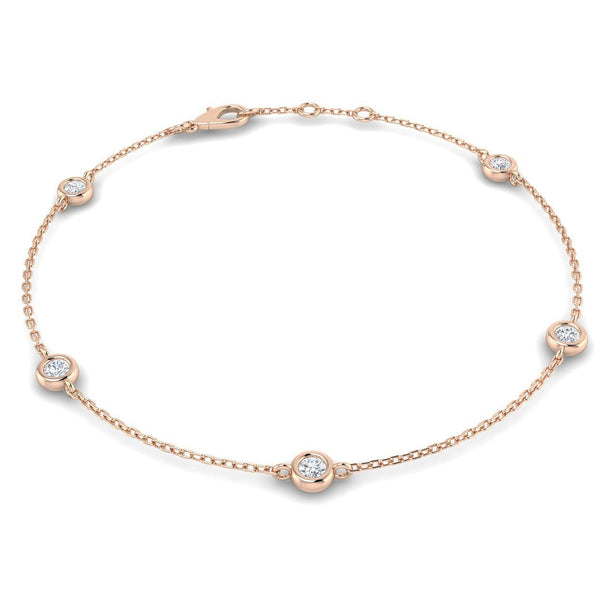 10 Best Diamond Bracelets And Bangles 5 Round Diamond Chain Bracelet 040Ct Gsi In 18K Rose Gold