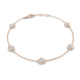 Round Diamond Chain Bracelet 1.00ct G/SI in 18k Rose Gold - All Diamond